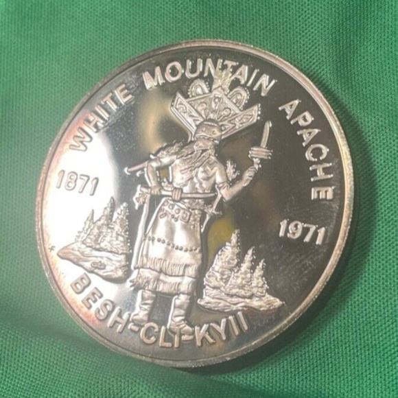1971 Sovereign Nation of the Apache Indian Tribe .999 Silver Proof Round - Picture 3 of 6